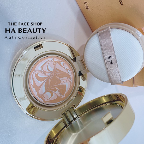 Phấn nền trang điểm dạng nén chống nắng The Face Shop fmgt Gold Collagen Ampoule Glow Foundation 10g SPF50+PA+++ | BigBuy360 - bigbuy360.vn