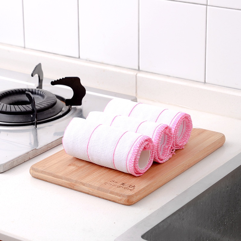 Khăn lau bếp đa năng 2 mặt siêu thấm Khăn Lau Bát Đĩa Sợi Cotton Thấm Hút Nước