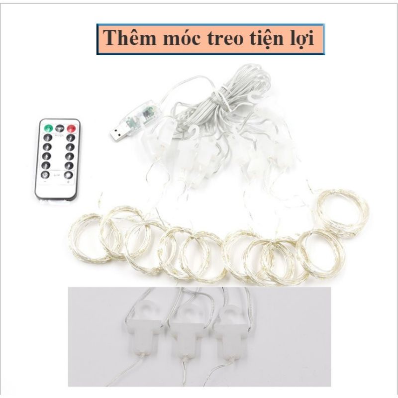 Đèn led thả rèm | Đèn nháy trang tria mành decor phòng ngủ, nole, tết, sinh nhật có remode