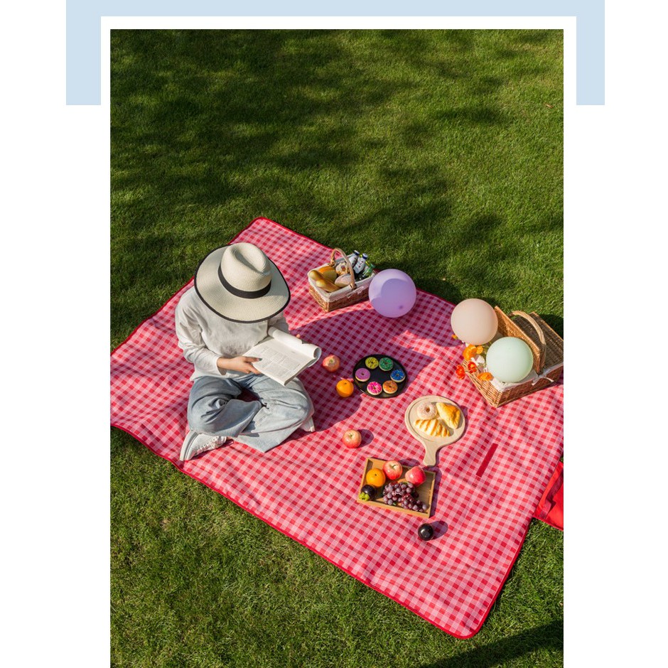 [Size 145x180cm] Bạt trải cắm trại xếp gọn, thảm trải đi phượt, picnic vải Oxford chống thấm có quai xách cao cấp #C581