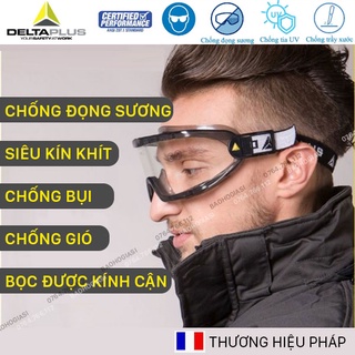 Kính bảo hộ chống hóa chất Deltaplus Galeras chống trầy xước, ôm kín theo dáng mặt