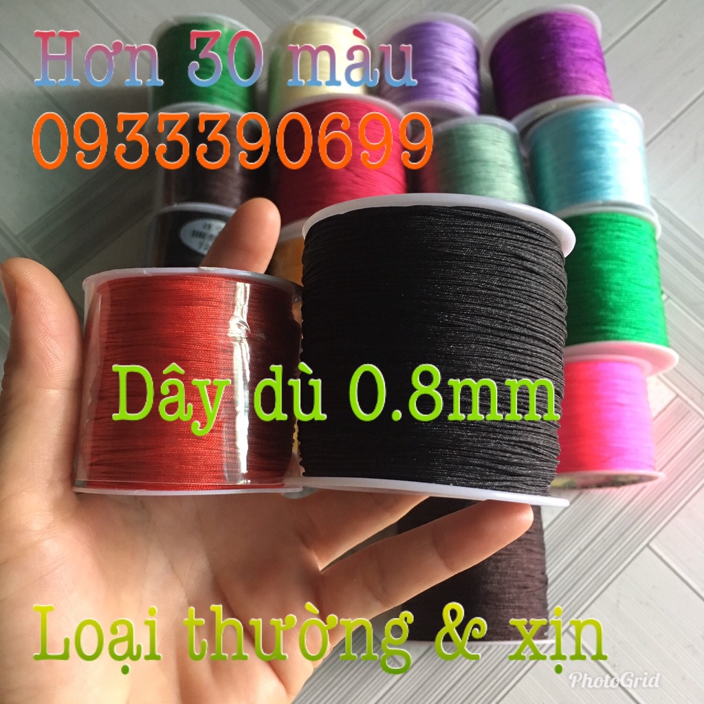 SỈ: Cuộn dù tròn 0.8mm nylon cord (INBOX màu) đan vòng tay nữ, có loại xịn