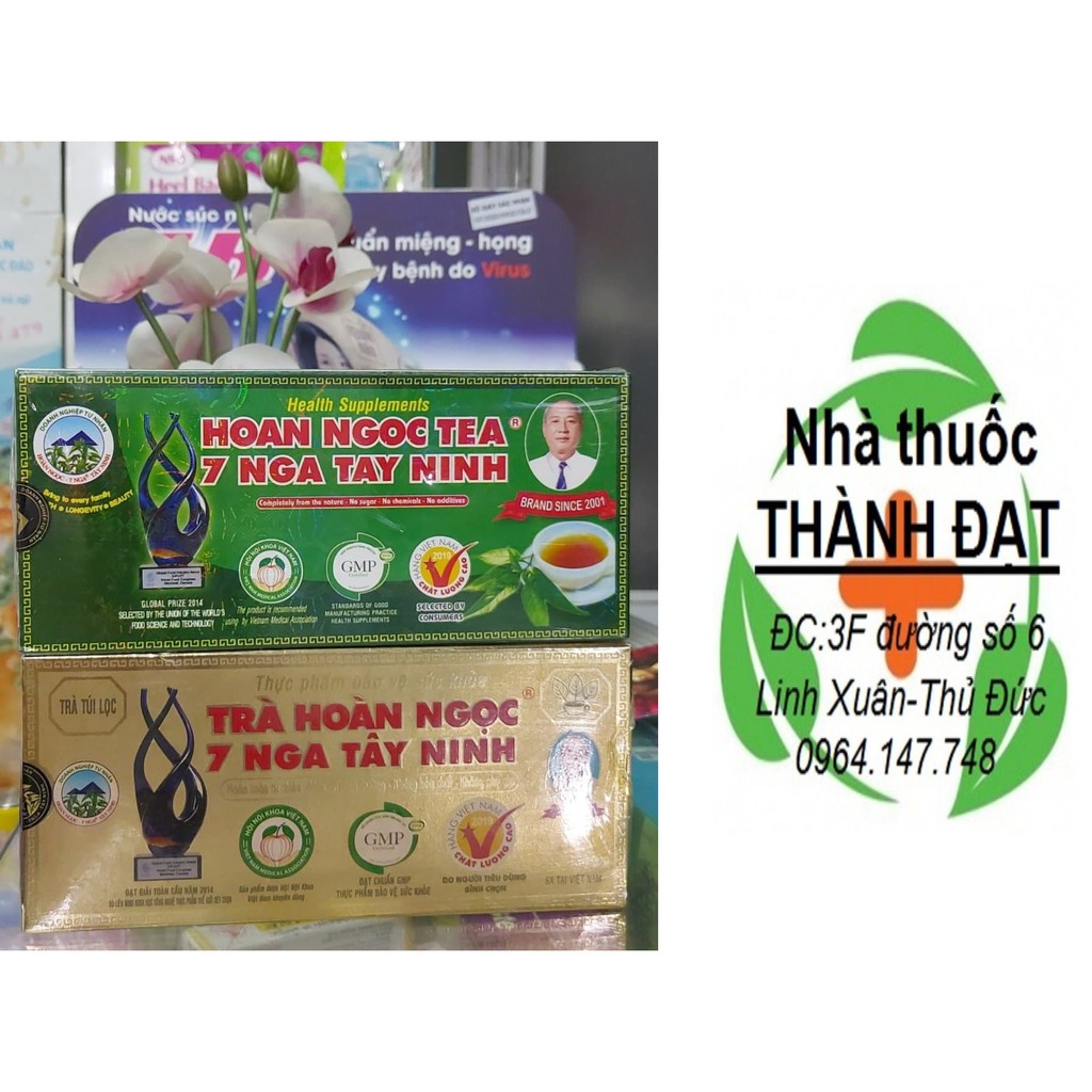 trà (chè) hoàn ngọc 7 nga tây ninh xanh - vàng (hộp 30 gói)