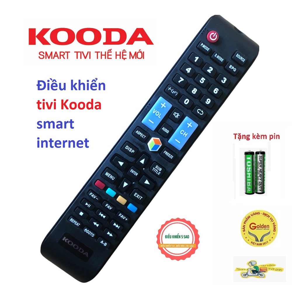 Điều khiển tivi KOODA smart internet loại tốt zin theo máy chất lượng cao - tặng kèm pin chính hãng