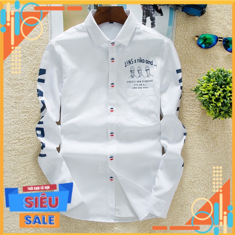 Áo sơ mi nam SM101 - Áo sơ mi nam dài tay 100% cotton phong cách độc đáo cực Hot phong cách cá tính trẻ trung