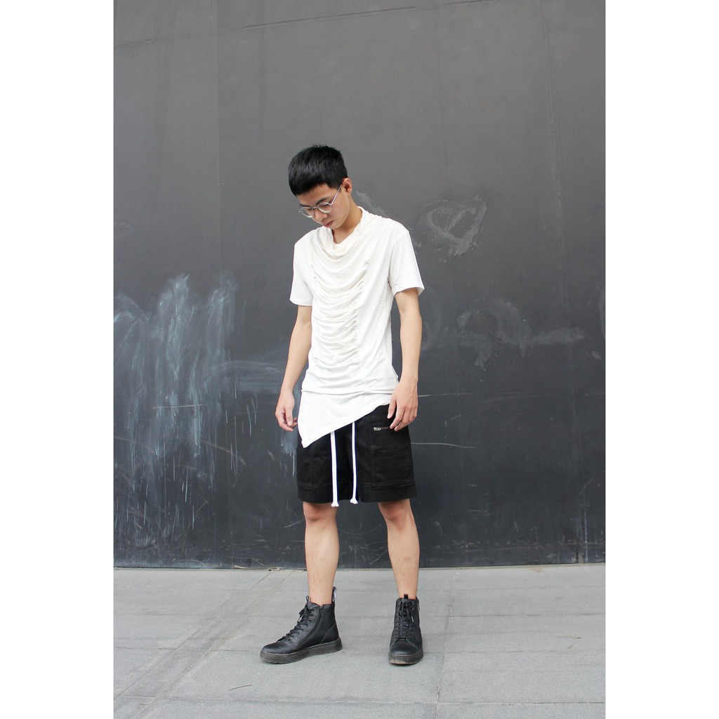 Áo thun Unisex thân nhăn, cổ chảy Lexuza 157