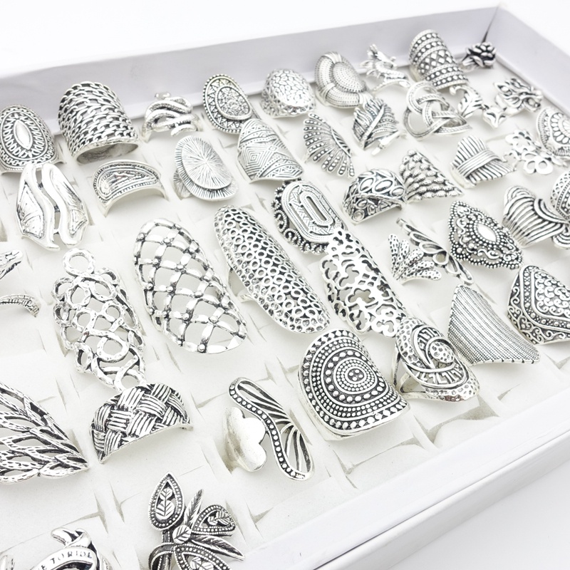 Bán Sỉ Set 20 Nhẫn Mạ Bạc Hình Hang Động Hoa Đẹp Mắt Thời Trang Làm Quà Tặng Giáng Sinh Cho Nữ