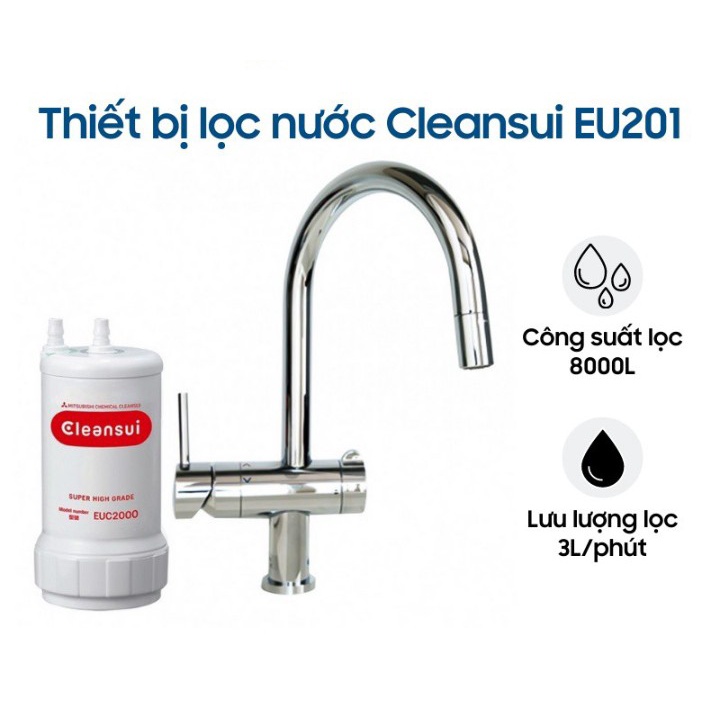 Thiết Bị Lọc Nước Tích Hợp Lắp Dưới Bồn Rửa Mitsubishi Cleansui EU201 - Công Suất Lọc 8000L