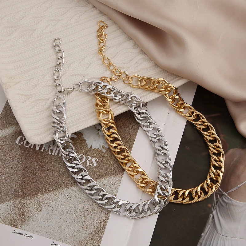 Dây chuyền choker hợp kim màu bạc đơn giản thời trang dành cho nữ
