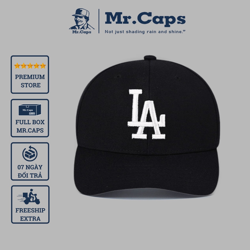 Nón lưỡi trai LA - Nón kết thêu chuẩn MLB cao cấp dáng thể thao Ulzzang thời trang unisex dành cho cả nam nữ Mrcaps LA01