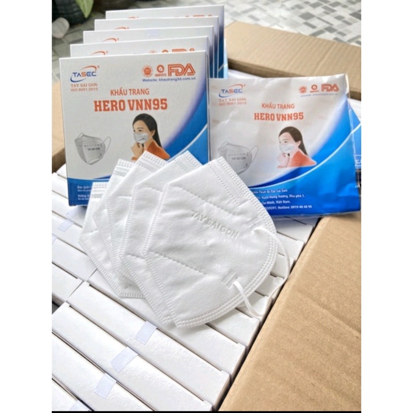 [Hộp 5 Cái] - Khẩu Trang N95 - 3D - 5 Lớp - HERO VN N95 Đạt Tiêu Chuẩn FDA và Quatest 3 | BigBuy360 - bigbuy360.vn
