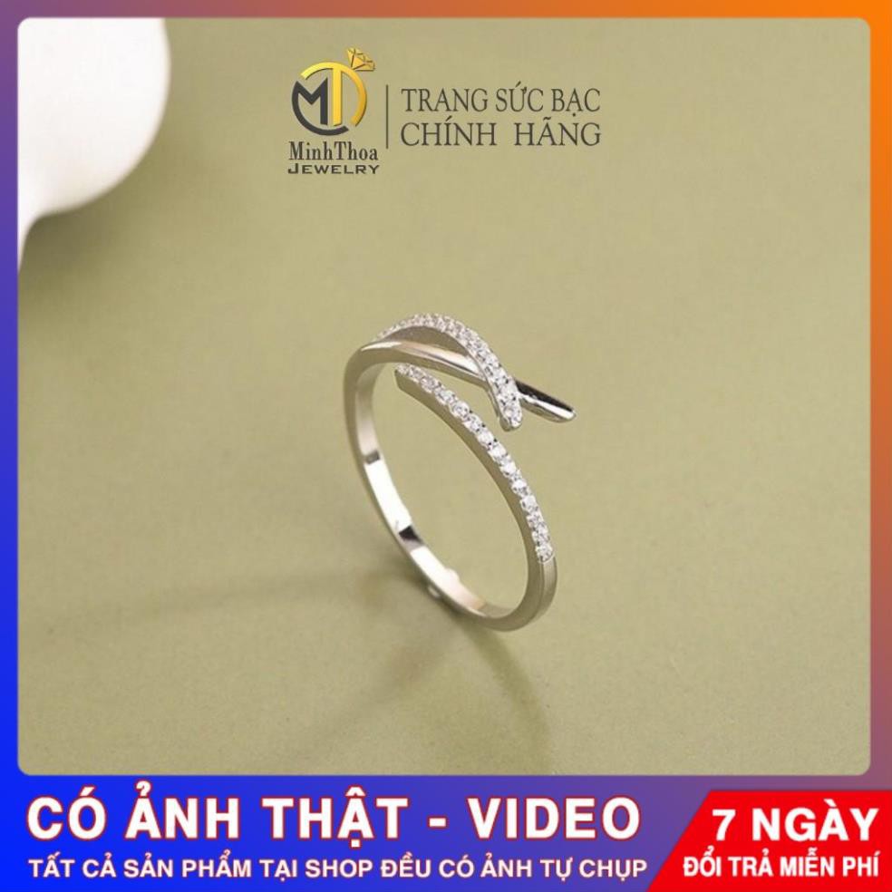 Nhẫn bạc nữ dáng hở đơn giản cá tính trang sức bạc đẹp phong cách Hàn Quốc Tuấn Thoan JEWELRY