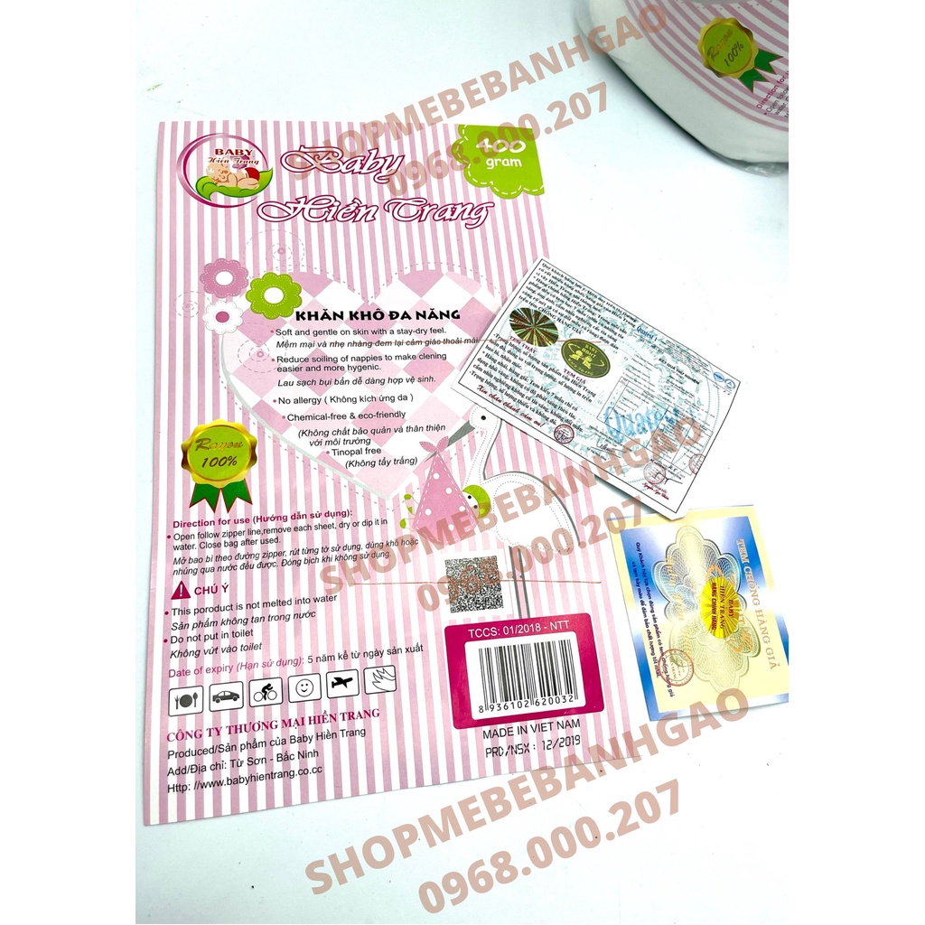 CUỘN KHĂN VẢI KHÔ ĐA NĂNG DÀNH CHO MẸ VÀ BÉ HIỀN TRANG , KHĂN GIẤY KHÔ DẠNG CUỘN HIỀN TRANG