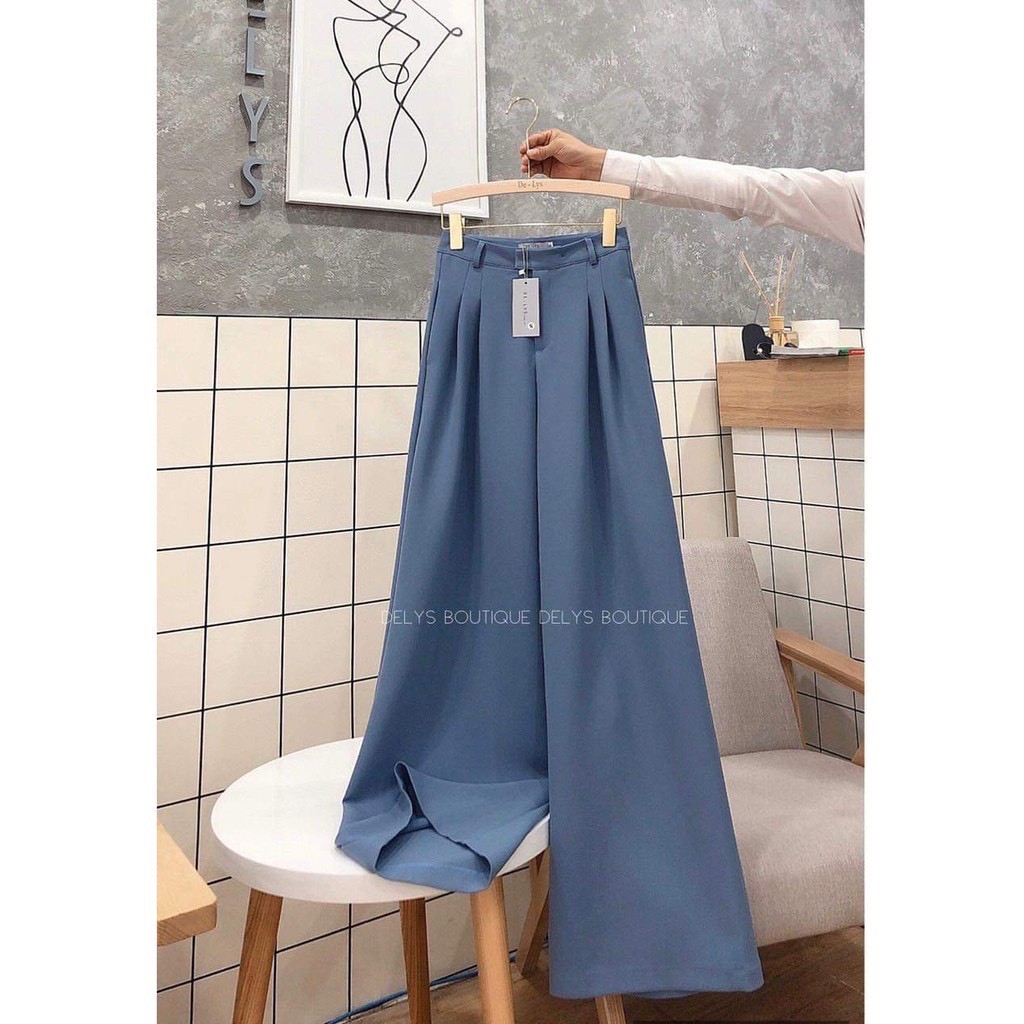 {GIÁ HUỶ DIỆT)QUẦN TÂY ỐNG RỘNG XẾP LY CAO CẤP DÀI 100cm (5màu) - Hàng nhập khẩu