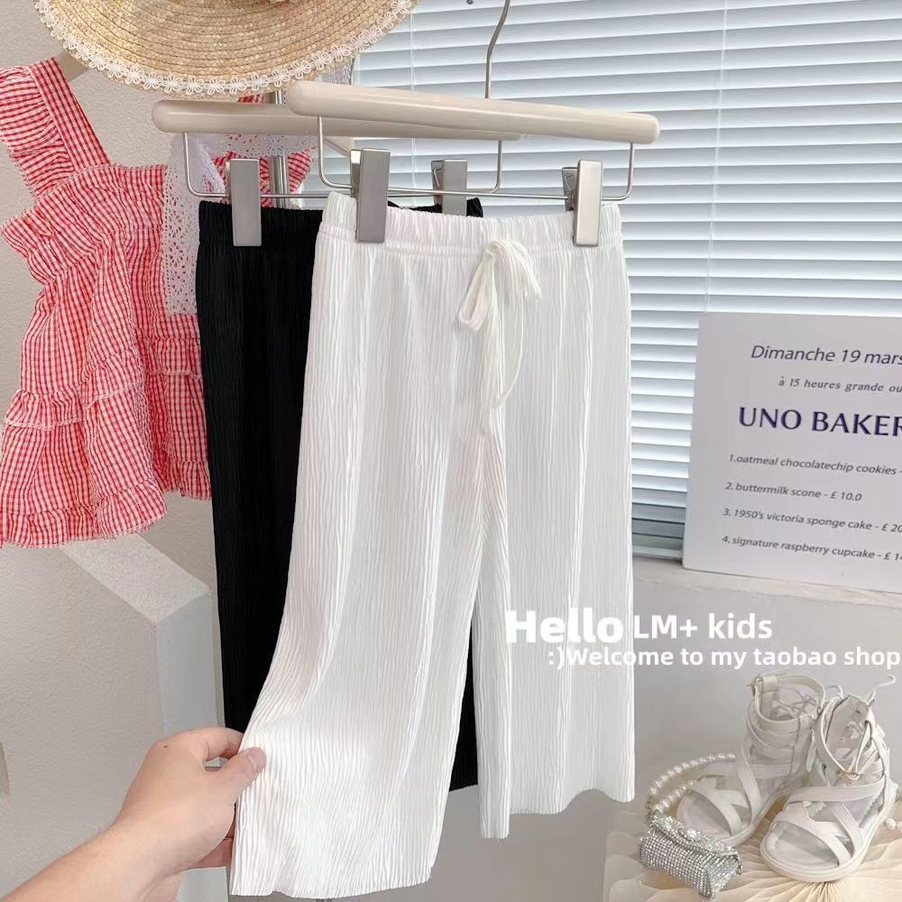 [Babycat] Hàng Có Sẵn Quần Ống Rộng Chống Nhăn Phong Cách Nhật Bản Hàn Quốc Thời Trang Mùa Hè Dành Cho Bé Gái 2022