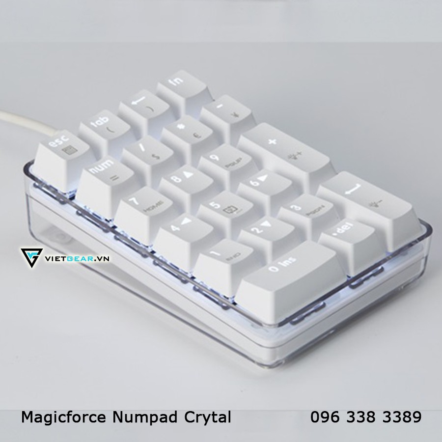 Bàn phím cơ Magicforce Numpad Crytal, phím số numpad, led trắng, gateron switch
