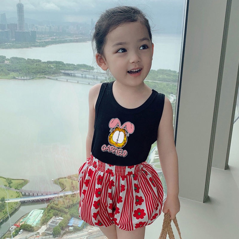 Áo sát nách vải Cotton mỏng in hoạt hình dễ thương cho bé