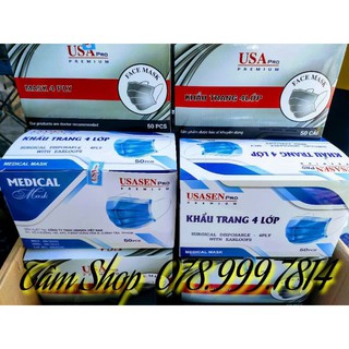 HỘP 5️⃣0️⃣ KHẨU TRANG Y TẾ 4️⃣ LỚP KHÁNG KHUẨN #USASEN