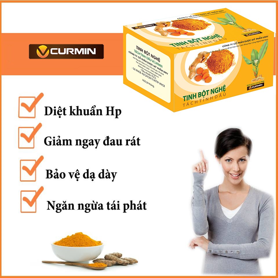 3 hộp thực phẩm chức năng Viên tinh bột nghệ mật ong VCURMIN Viện Khoa Học Công Nghệ (450g)