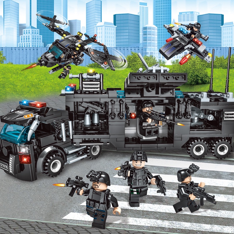 Bộ đồ chơi lắp ráp lego cảnh sát 880CT, lego robot, máy bay quân sự đồ chơi cho bé trai