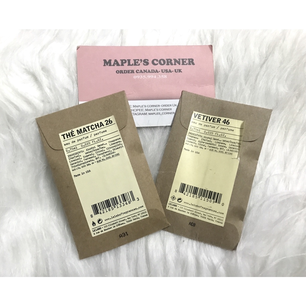 Vial nước hoa Le labo các mùi 0.75ml