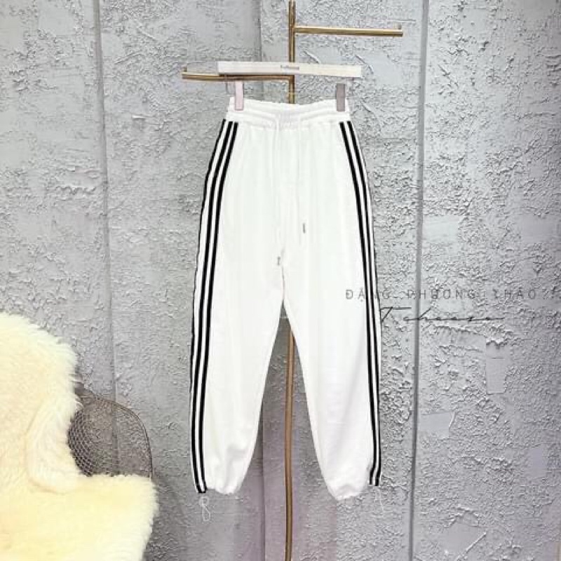Quần Jogger thể thao vải nỉ da cá 4 sọc chun gấu siêu cá tính