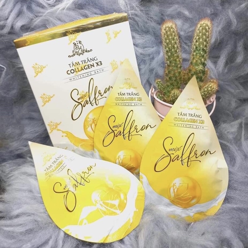 Tắm trắng Collagen X3 chính hãng Mỹ Phẩm Đông Anh - Tắm trắng Mix Saffron Luxury X3 ( hộp 3 gói )