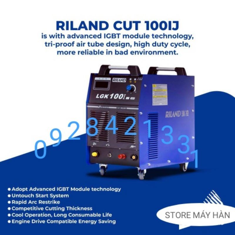 MÁY CUT PLASMA RILAND INVERTER MODEL :CUT 100IJ  CHÍNH HÃNG