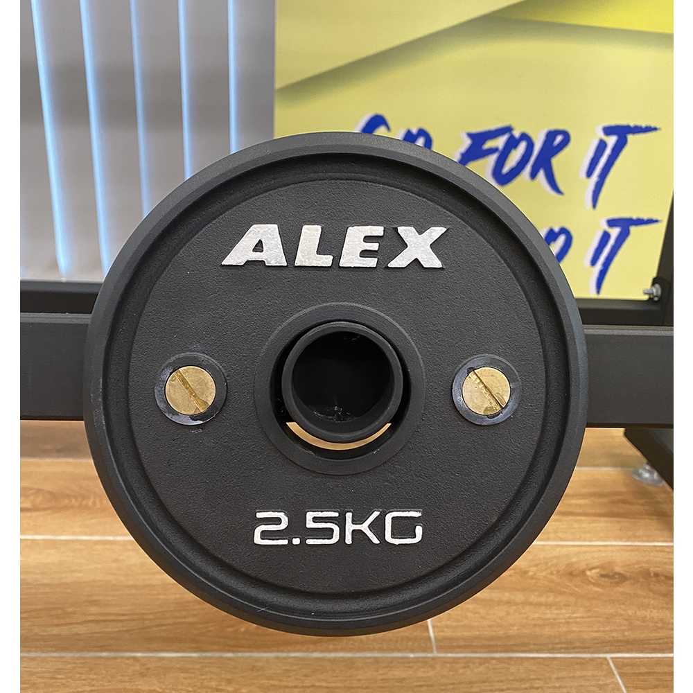 Bộ 2 Tạ Đĩa Hiệu Chỉnh OLYMPIC Calibrated Plate 2.5kg  ALEX Cao Cấp, Gang Nguyên Khối Sơn Tĩnh Điện Tập Thể Hình, Gym
