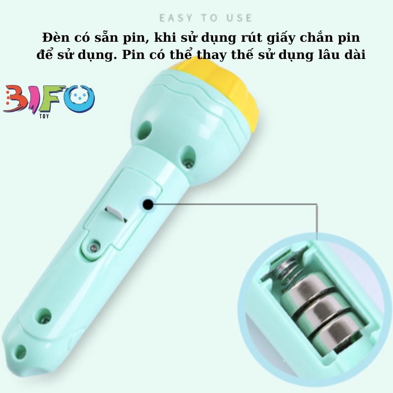 Đèn pin chiếu hình kể chuyện full bộ 80 hình đèn cho bé thoả thích khám phá