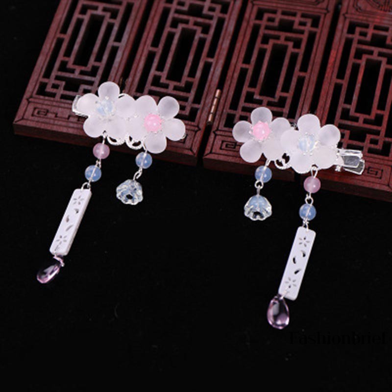 Cặp kẹp tóc hoa pha lê đính đá sang trọng thời trang cho nữ