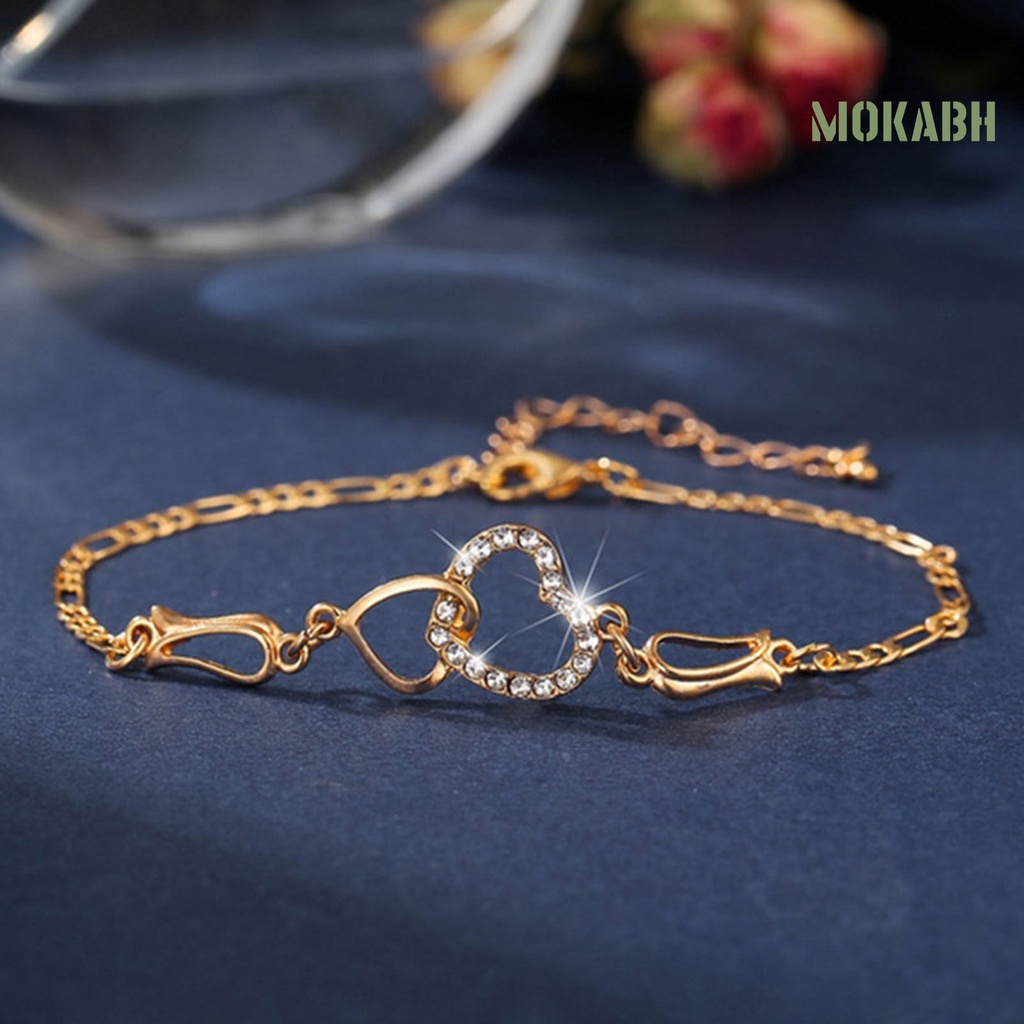 1 Set Vòng cổ + Vòng Tay + Bông Tai Hình Trái Tim Cho Nữ