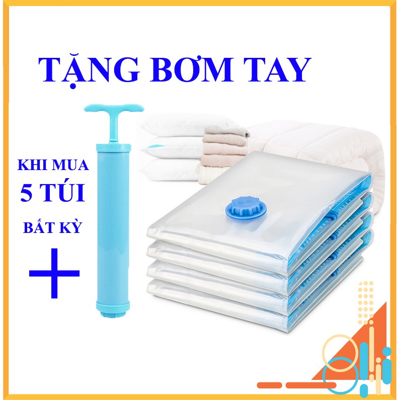 [FREESHIP + QUÀ TẶNG] Túi hút chân không đựng chăn màn quần áo gọn gàng, chống nấm mốc - Tặng bơm tay khi mua 5 túi