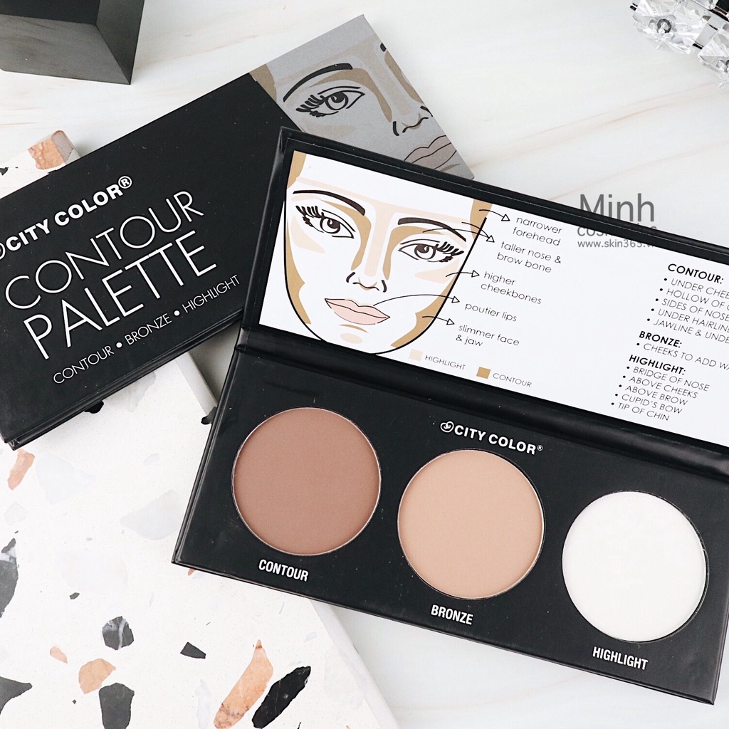 Bảng Phấn Tạo khối và Highlight 3 Ô City Color Contour Palette