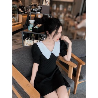 Váy tiểu thư cổ bèo trắng