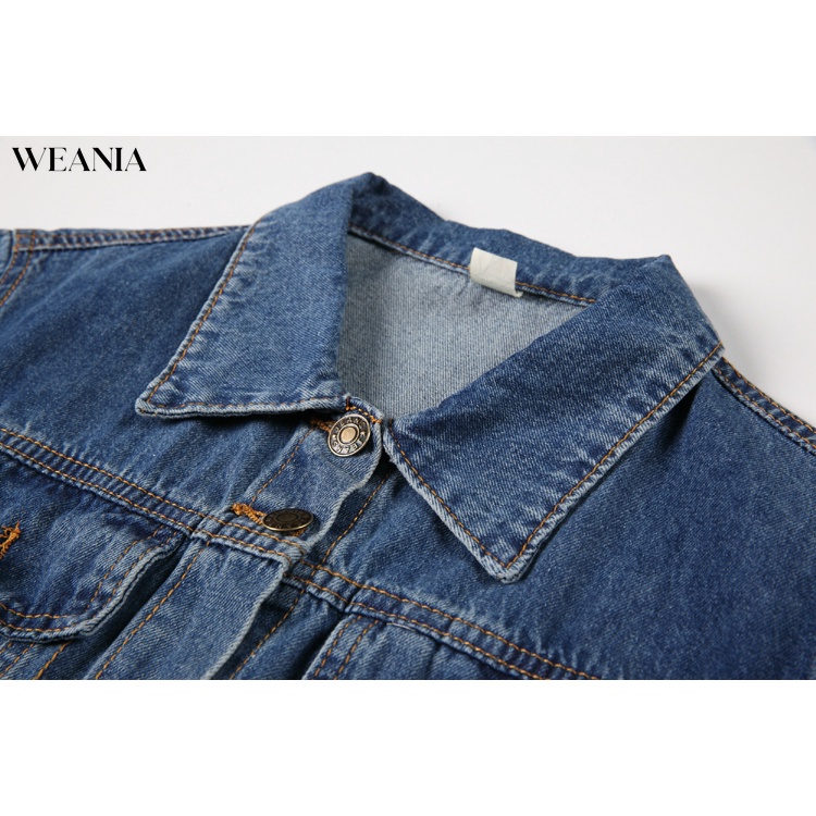 Đầm Denim Ngắn Tay Cổ Polo Phối Nút Thời Trang Dành Cho Nữ