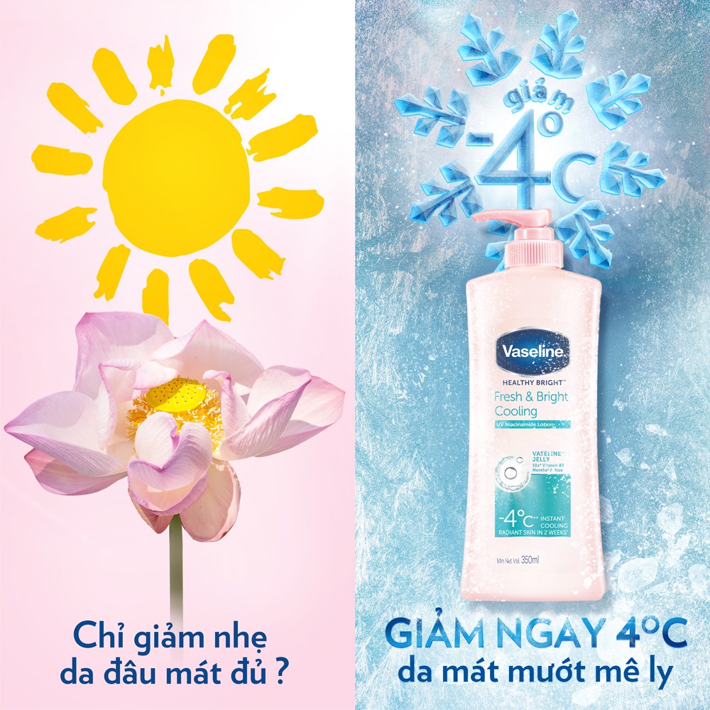 Sữa Dưỡng Thể Vaseline Dịu Mát Trắng Da Healthy White Fresh &amp; Fair Cooling UV Gel Lotion