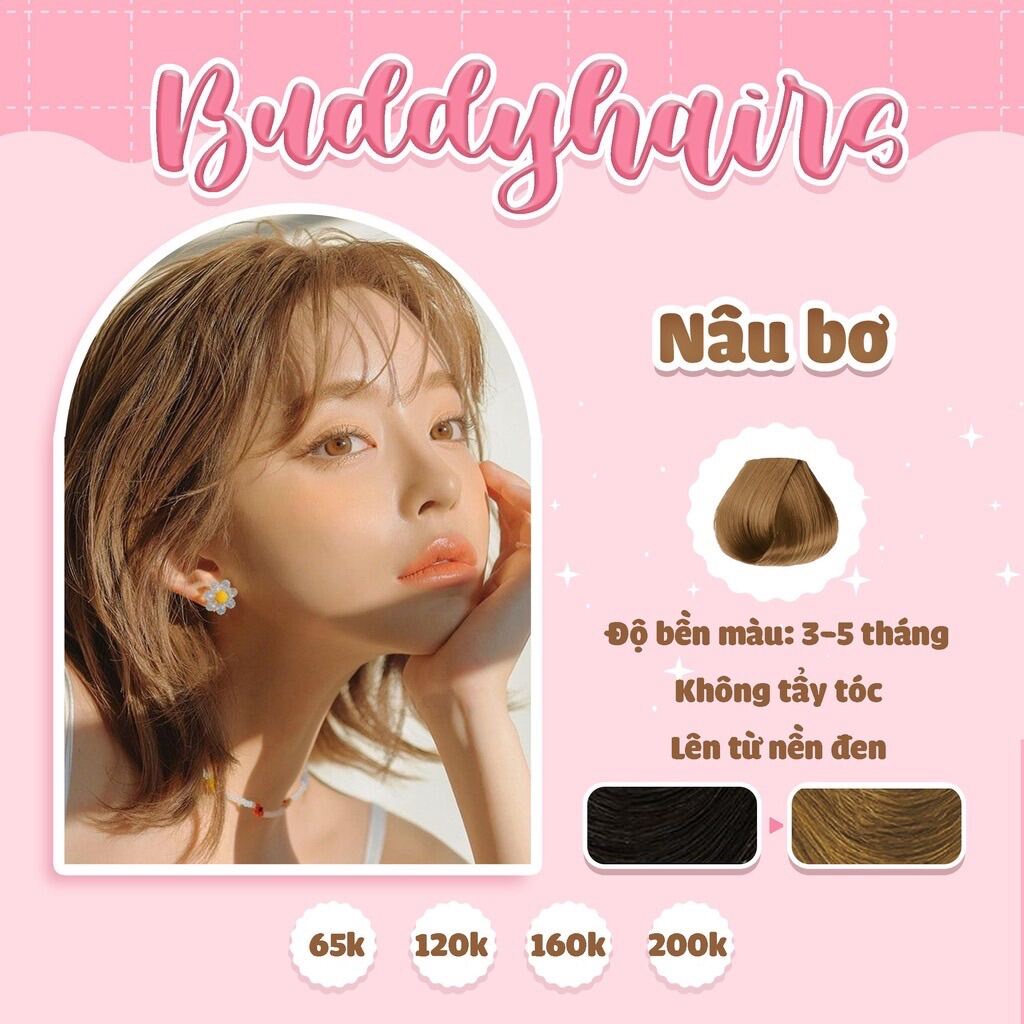 Nhuộm tóc NÂU BƠ tặng kèm găng tay