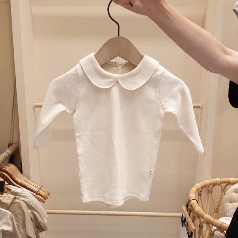 Áo cổ bèo dài tay cho bé gái hàng quảng châu mix đồ siêu dễ