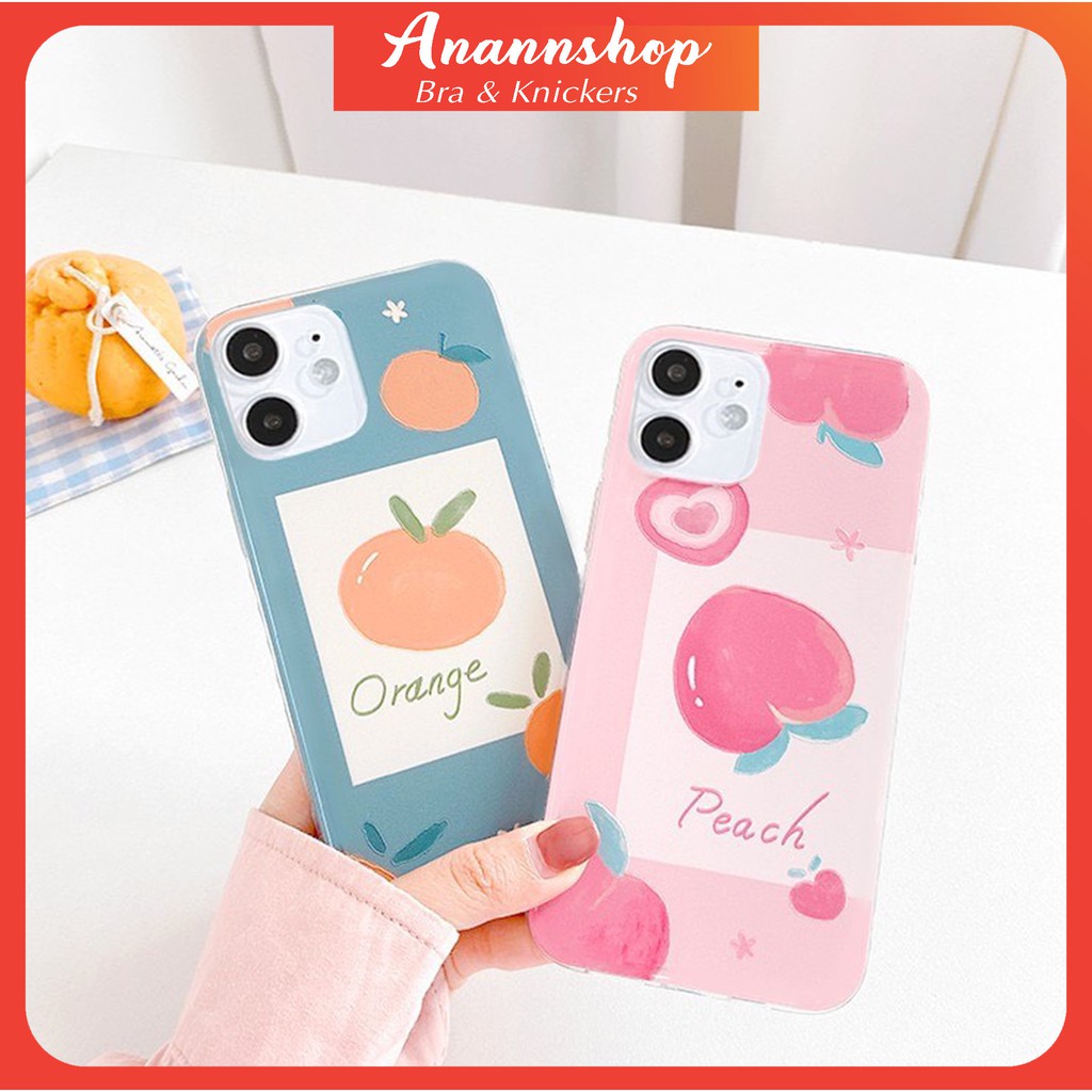 Ốp Lưng Iphone dẻo Silicon Hình Quả Đào và Chanh 7plus/8/8plus/x/xs/xs max/11/11pro/11 promax/12 /12pro/12 pro max