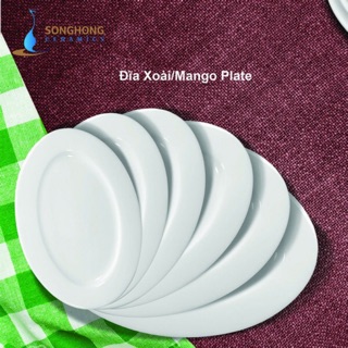 Set 5 đĩa xoài sứ trắng cao cấp đủ size