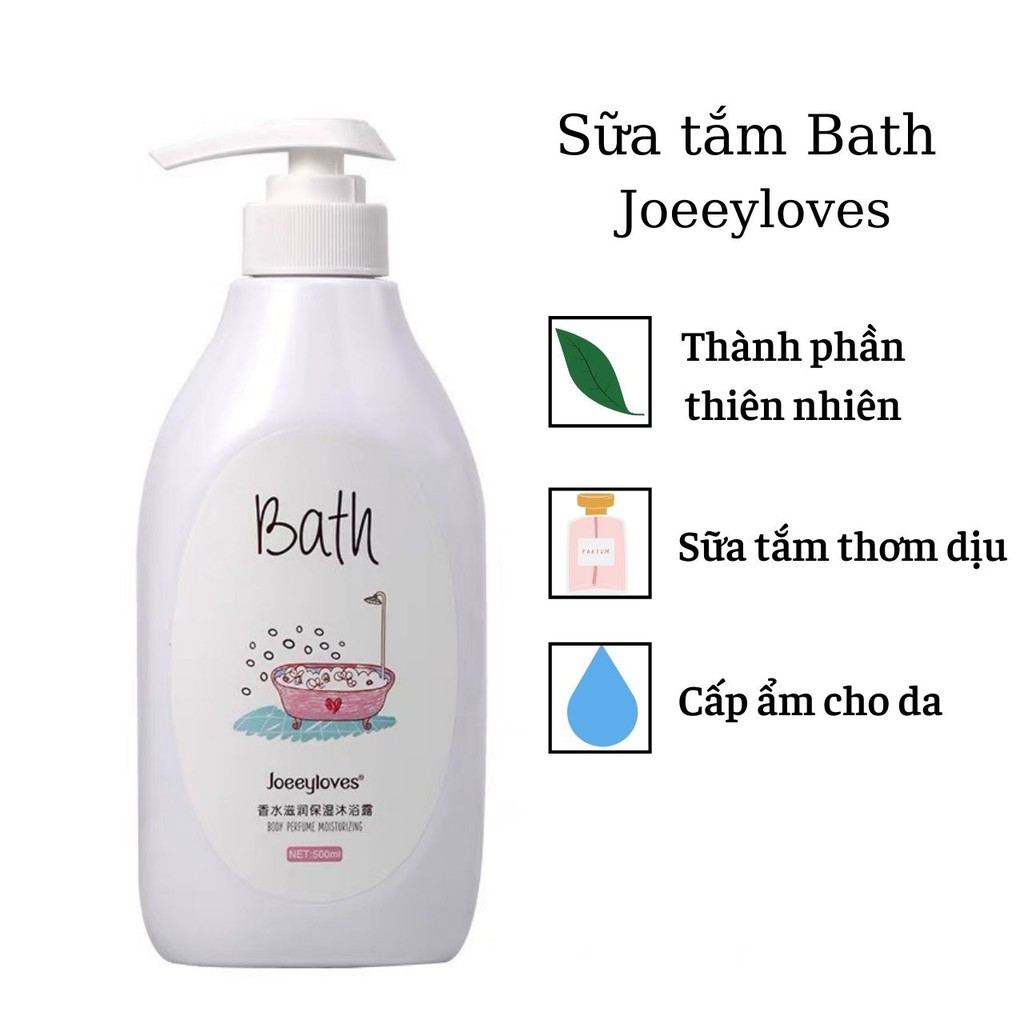 Sữa Tắm Hương Nước Hoa Bath (500ml) Dịu Nhẹ Cho Mẹ Và Bé Tươi Mát, Dưỡng Ẩm, Giữ Ẩm, Trắng Da Nội Địa Trung Chính Hãng