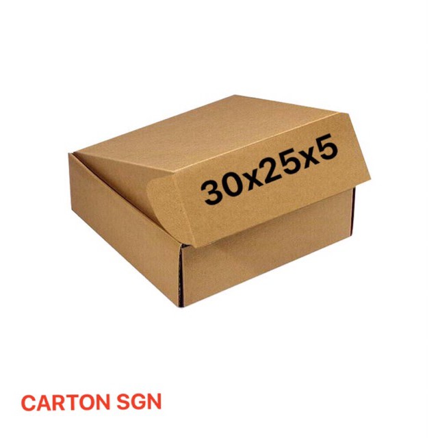 Thùng carton nắp gập size 30x25x5cm bộ 20 hộp carton