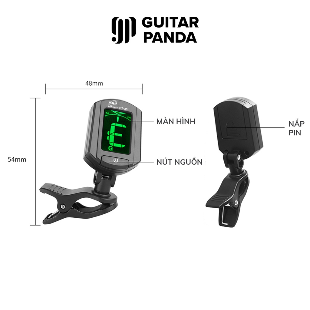 Bộ Chỉnh Dây Đàn Tuner ET-33 ET-31 | Máy Lên Dây Đàn Đa Năng Dùng Cho Guitar, Ukulele, Bass, Violin