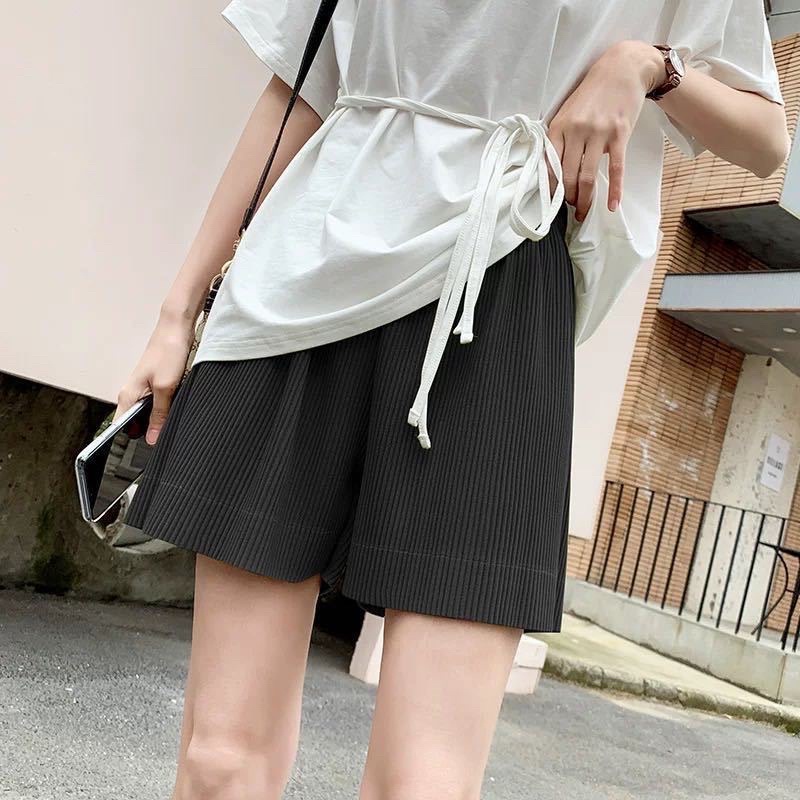 Quần short nữ taobao, quần đùi quảng châu nữ xếp ly dáng suông cạp cao thoải mái dễ mặc phong cách style ulzzang Q54 | BigBuy360 - bigbuy360.vn
