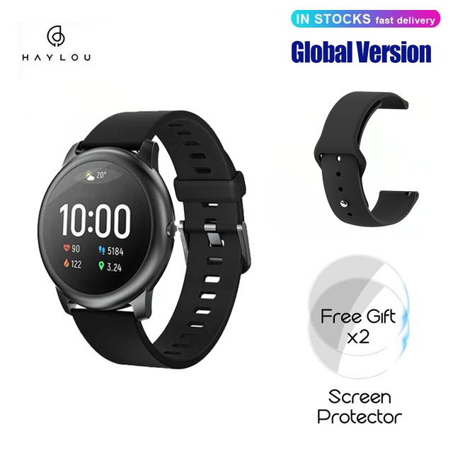 Xiaomi Haylou LS05 Global English Version Sports Smart Watch Metal Round Case Heart Rate Monitor IP68 Sleep Screen Waterproof 30 Day Battery iOS Android