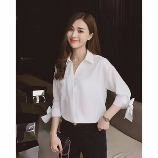 ❣️FREESHIP❣️Áo Sơ Mi Tay Nơ Nana