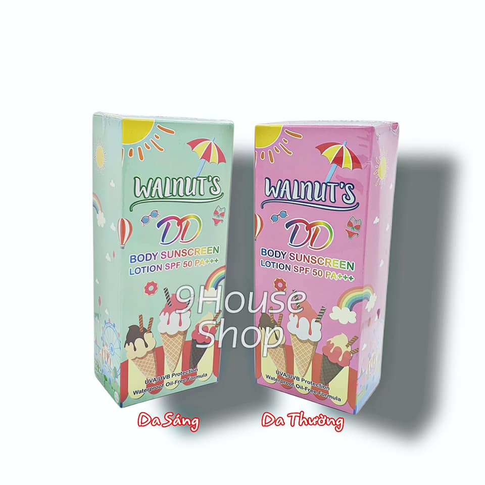 01 Kem Chống Nắng Toàn Thân Ko Trôi Walnut's DD Body Cream SPF 50+++ Thái Lan 135gram