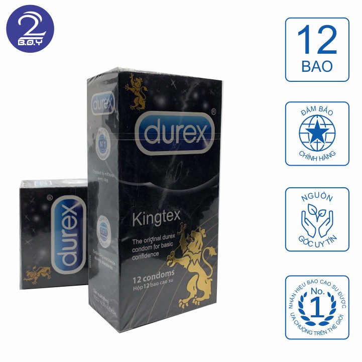 Bao Cao Su Durex Kingtex (hộp 12 bao) – Kích thước khiêm tốn