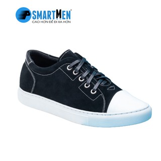 Giày thể thao da bò SMARTMEN tăng chiều cao màu đen GD-505